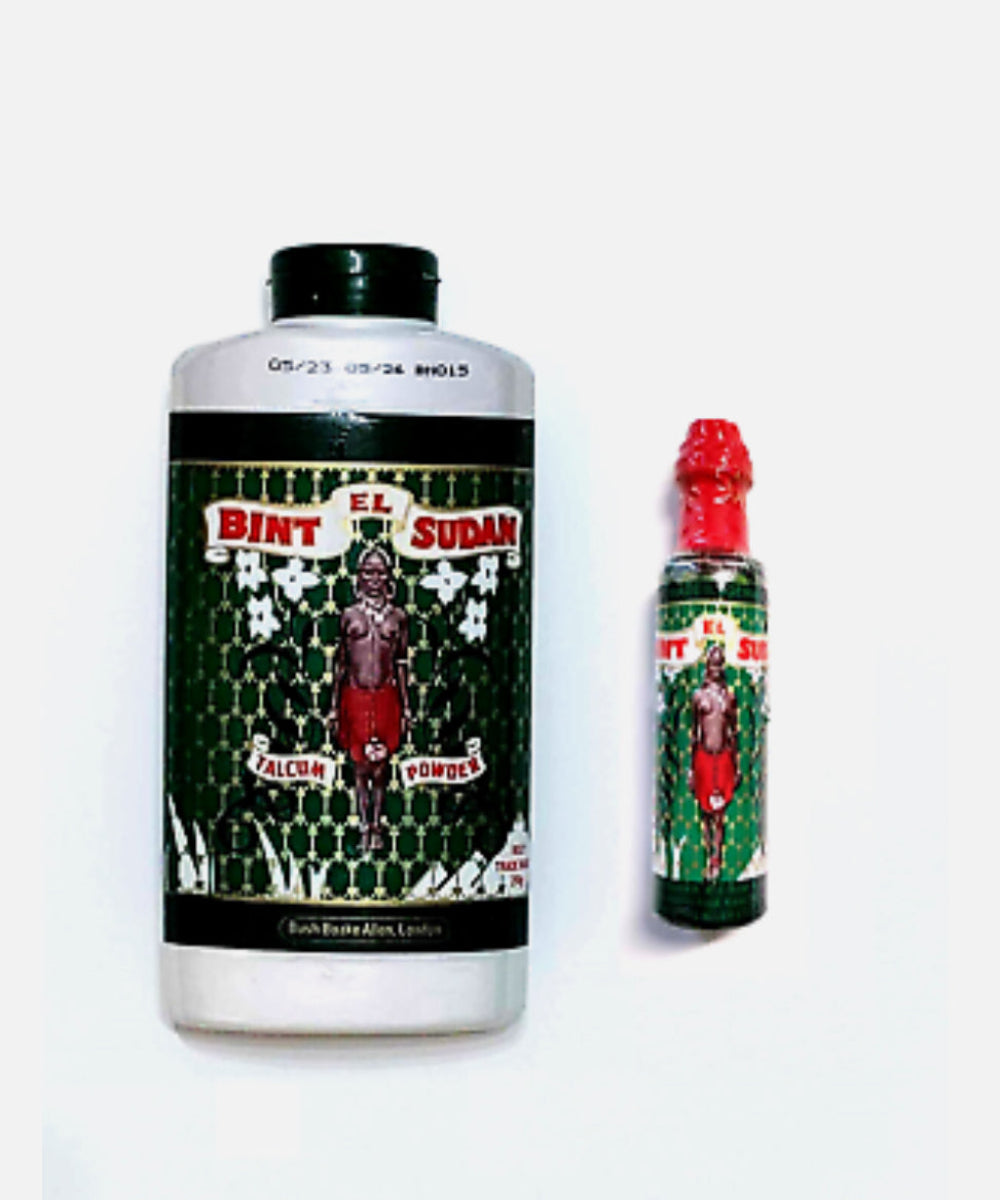 Bint El-Sudan Spiritual Perfume Red Cap 12ml & Bint El-Sudan Talcum Powder 250g - Original