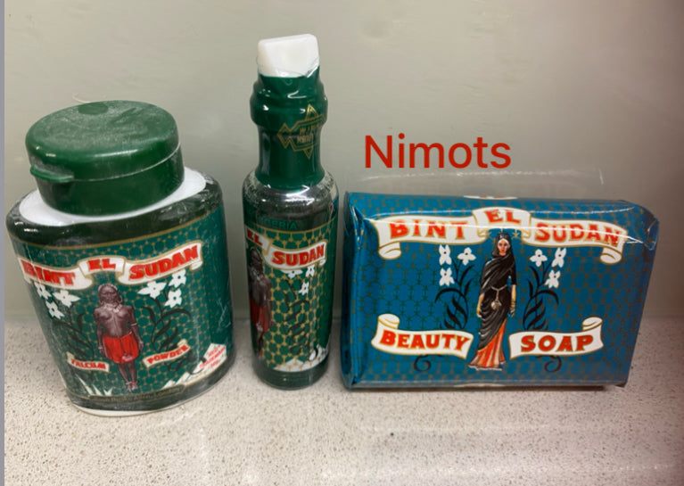 Bint El Sudan Talcum Powder, Perfume Oil and Soap