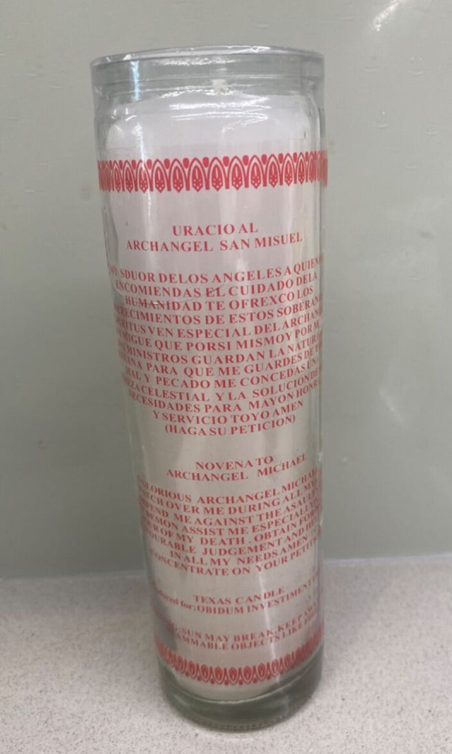 SAINT MICHAEL Protection Candle, 216 Hours Burn Time, 9 Days