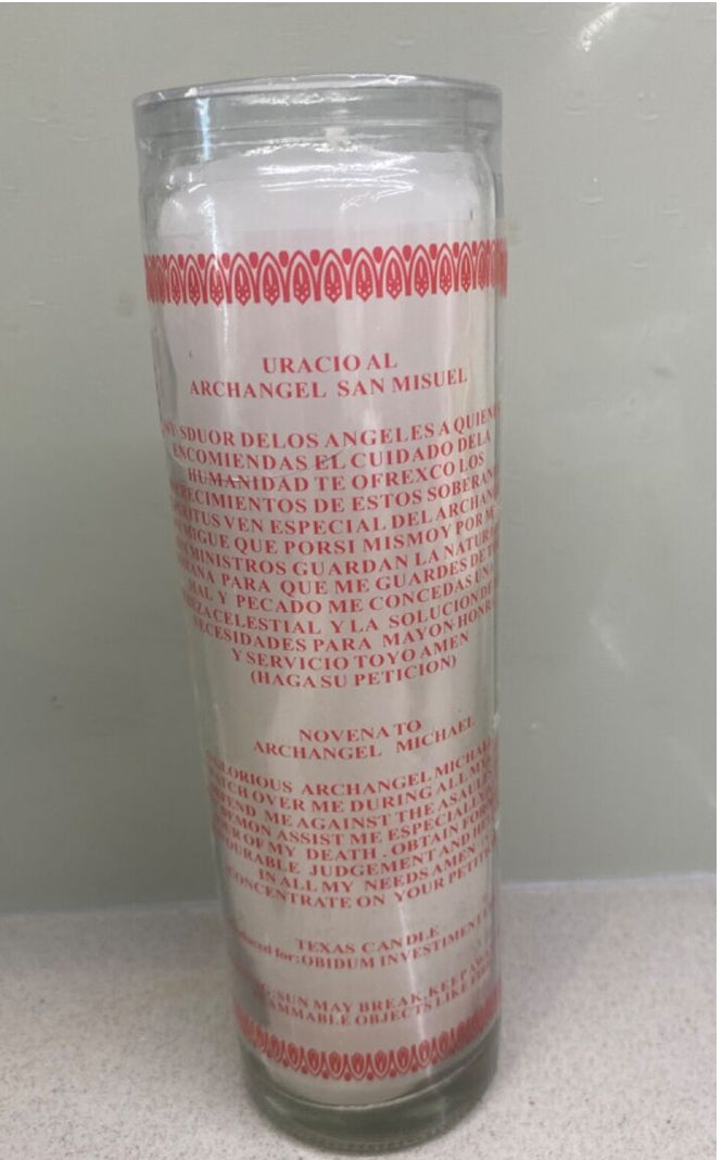 SAINT MICHAEL Protection Candle, 168 Hours Burn Time, 7 Days.