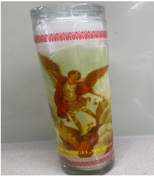 SAINT MICHAEL Protection Candle,  216 Hours Burn Time, 9 Days