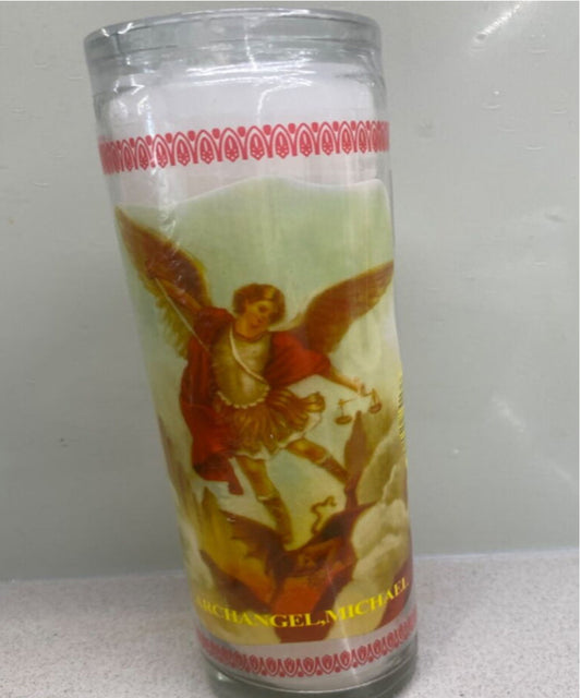 SAINT MICHAEL Protection Candle, 168 Hours Burn Time, 7 Days.