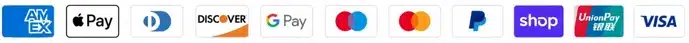 Accepted payment methods at Nimots, including American Express, Apple Pay, Discover, Google Pay, Mastercard, PayPal, Shop Pay, UnionPay, and Visa.